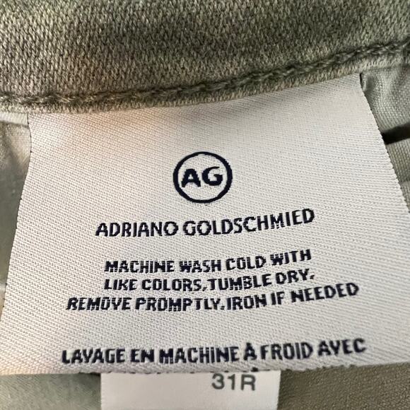 Adriano Goldschmied The Caden Womens Pants Size 31R Green Camo Cotton Lyocell - Picture 7 of 8